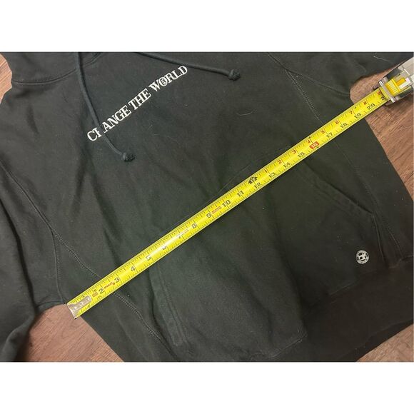 Champion Black Hoodie "Change the World" StL Sz Small  + - Picture 4 of 6